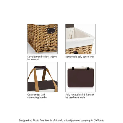 Canasta Wicker Picnic Basket - Moonlit Pantry Catering & Events